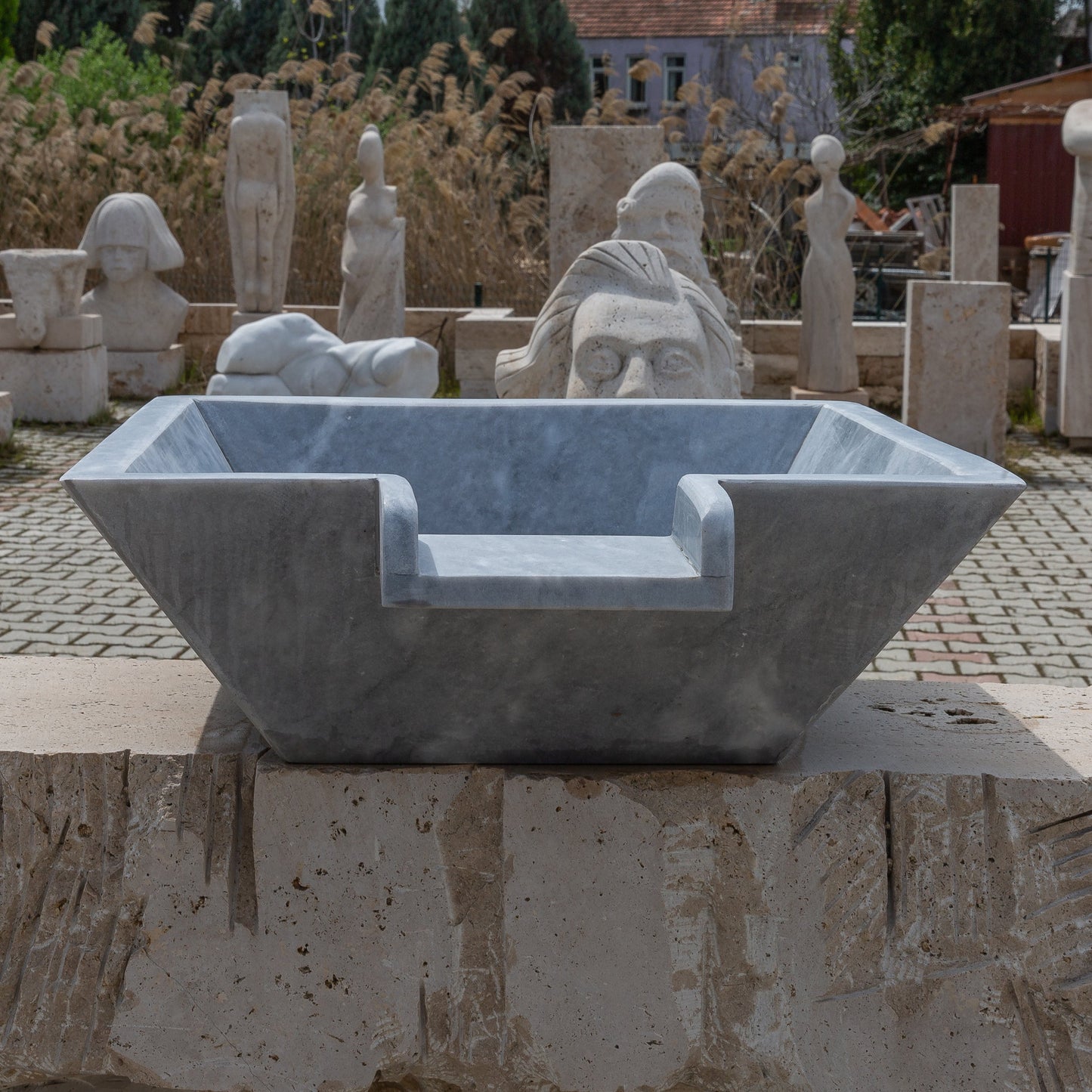 Bluestone Marble Natural Stone Pool Square Poolwok with Lip