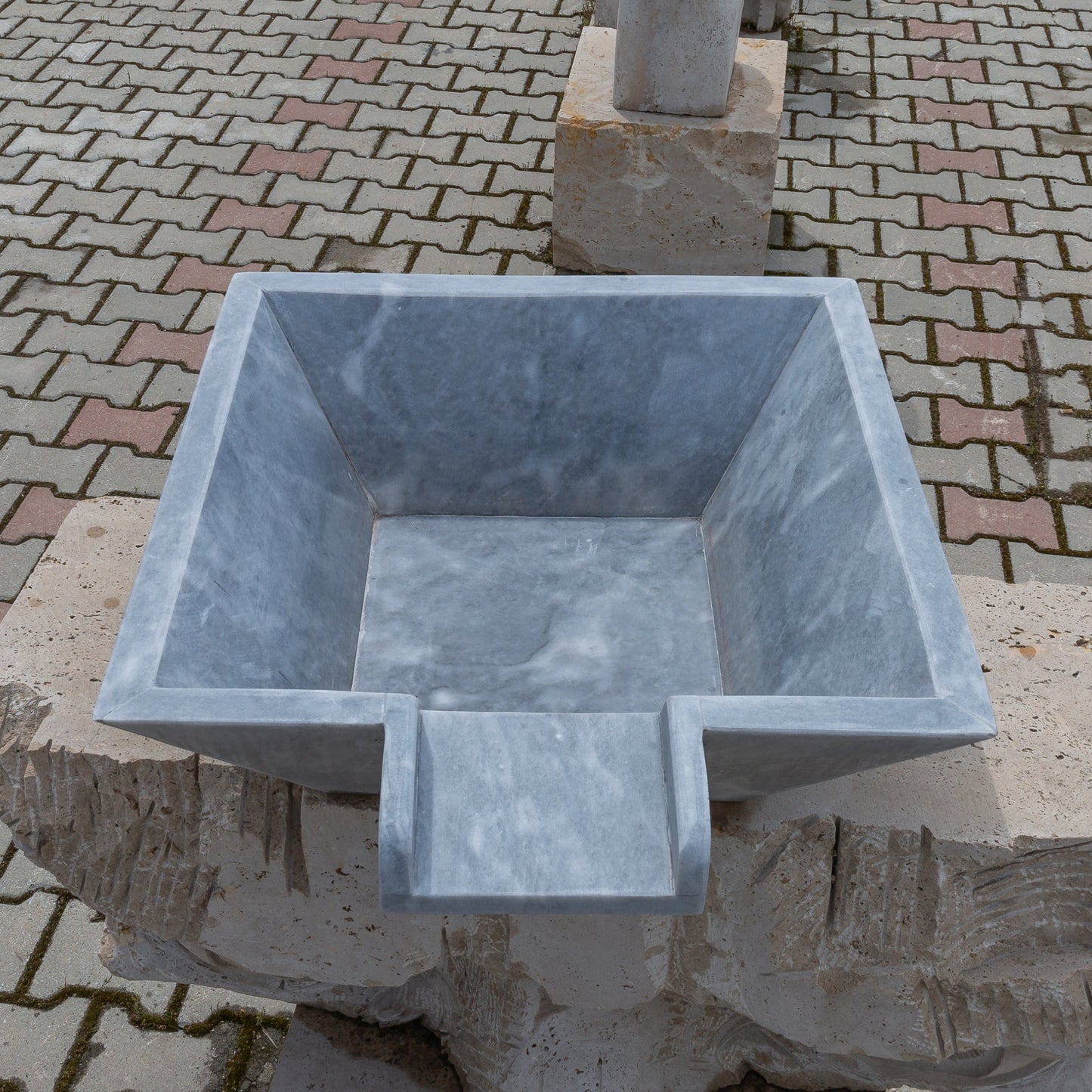 Bluestone Marble Natural Stone Pool Square Poolwok with Lip