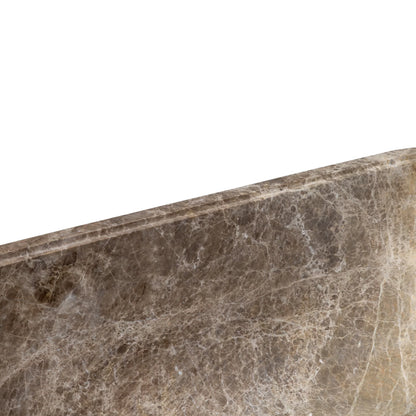 Solid Emperador Light Marble Hand-Carved Luxury Spa Bathtub - 29.5W x 67L x 19.5H